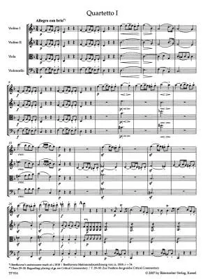 String Quartets Op. 18 - Beethoven - Study Score, Urtext Edition - String Quartet