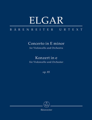 Baerenreiter Verlag - Concerto for Violoncello and Orchestra in E Minor Op. 85 - Elgar - Study Score, Urtext Edition - Violoncello, Orchestra