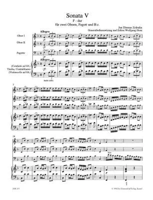 Sonata V for Two Oboes, Bassoon and Basso Continuo in F Major ZWV 181,5 - Zelenka - Performance Score, Set of Parts