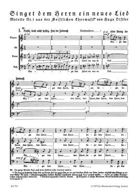 Singet dem Herrn ein Neues Lied fur Vierstimmigen Chor a Cappella - Distler - Choral Score - Choir