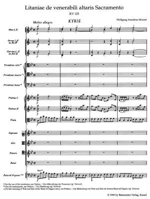 Litaniae de Venerabili Altaris Sacramento in B-flat Major K. 125 - Mozart - Score, Urtext Edition - Soloists, Choir, Orchestra