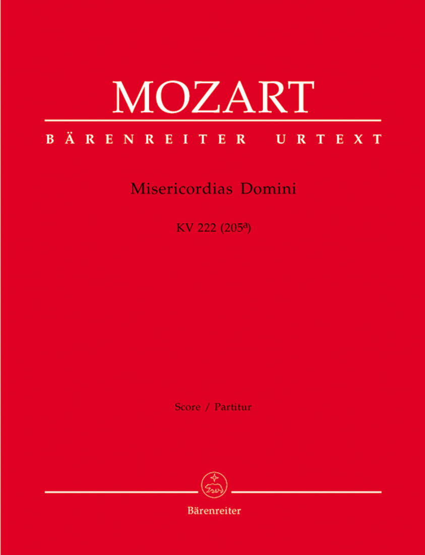 Misericordias Domini K. 222 (205a) - Mozart - Score, Urtext Edition - Choir, Strings, Basso Continuo