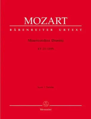 Baerenreiter Verlag - Misericordias Domini K. 222 (205a) - Mozart - Score, Urtext Edition - Choir, Strings, Basso Continuo