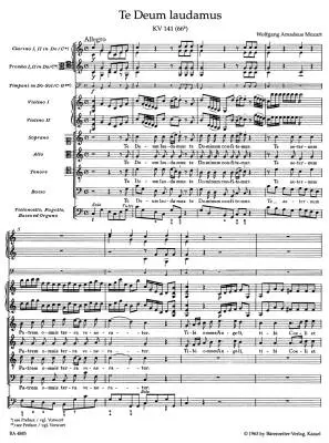 Te Deum Laudamus K. 141 (66b) - Mozart - Score, Urtext Edition - Choir, Orchestra