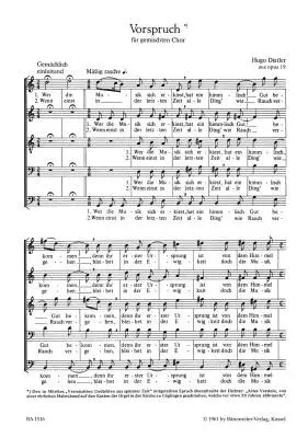 Morike-chorliederbuch, Teil 1 Op. 19 (1938/1939) - Distler - Choral Score, Anthology - Choir