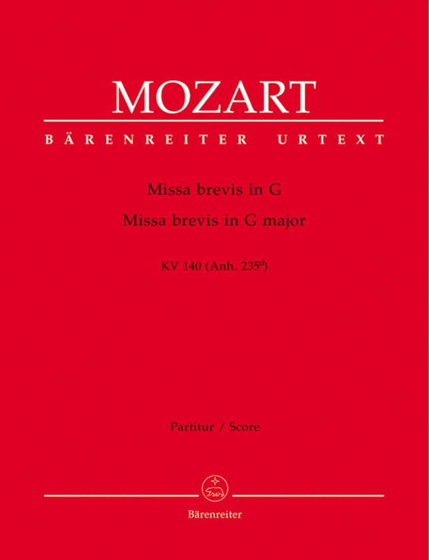 Missa Brevis in G Major K. 140 (235d) - Mozart - Score, Urtext Edition