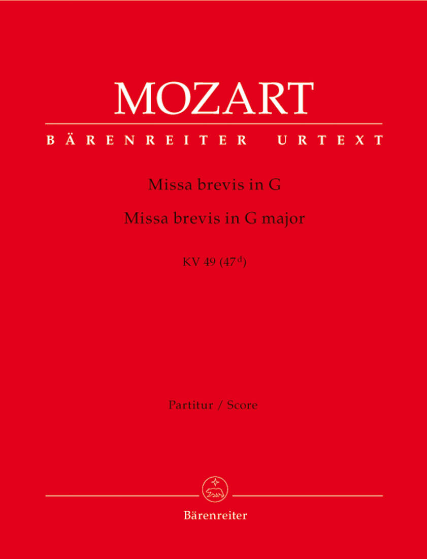 Missa Brevis in G Major K. 49 (47d) - Mozart - Score, Urtext Edition