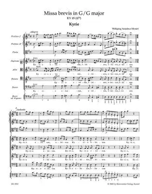 Missa Brevis in G Major K. 49 (47d) - Mozart - Score, Urtext Edition