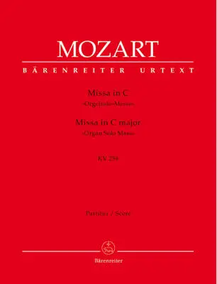 Baerenreiter Verlag - Missa in C Major K. 259 Organ Solo Mass - Mozart - Score, Urtext Edition