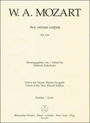 Baerenreiter Verlag - Ave Verum Corpus K. 618 - Mozart - Score, Urtext Edition - Choir, Strings, Organ
