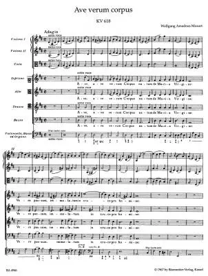 Ave Verum Corpus K. 618 - Mozart - Score, Urtext Edition - Choir, Strings, Organ
