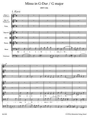 Mass in G Major BWV 236 \'\'Lutheran Mass\'\' - Bach - Score, Urtext Edition - Vocal, Mixed Choir, Orchestra