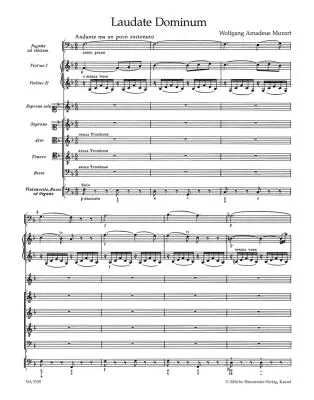 Laudate Dominum K. 339 - Mozart - Score, Urtext Edition