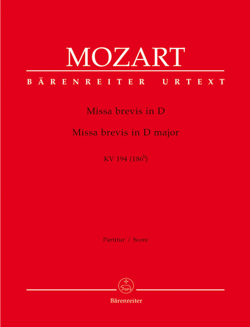 Missa Brevis in D Major K. 194 (186h) - Mozart - Score, Urtext Edition