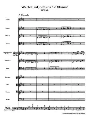 Wake Ye Maids! Hark, Strikes the Hour BWV 140 - Bach - Study Score, Urtext Edition