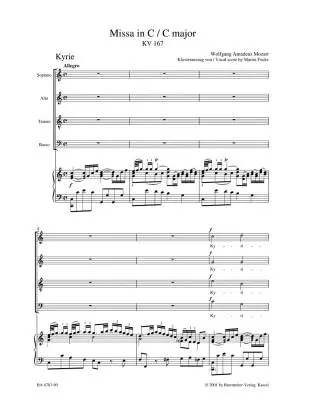 Missa in C Major K. 167 \'\'Trinitatis Mass\'\' - Mozart - Vocal Score, Urtext Edition