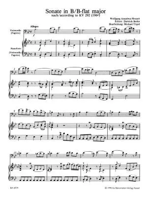 Sonata in B-flat Major, KV. 292 - Mozart - Cello/Piano - Book