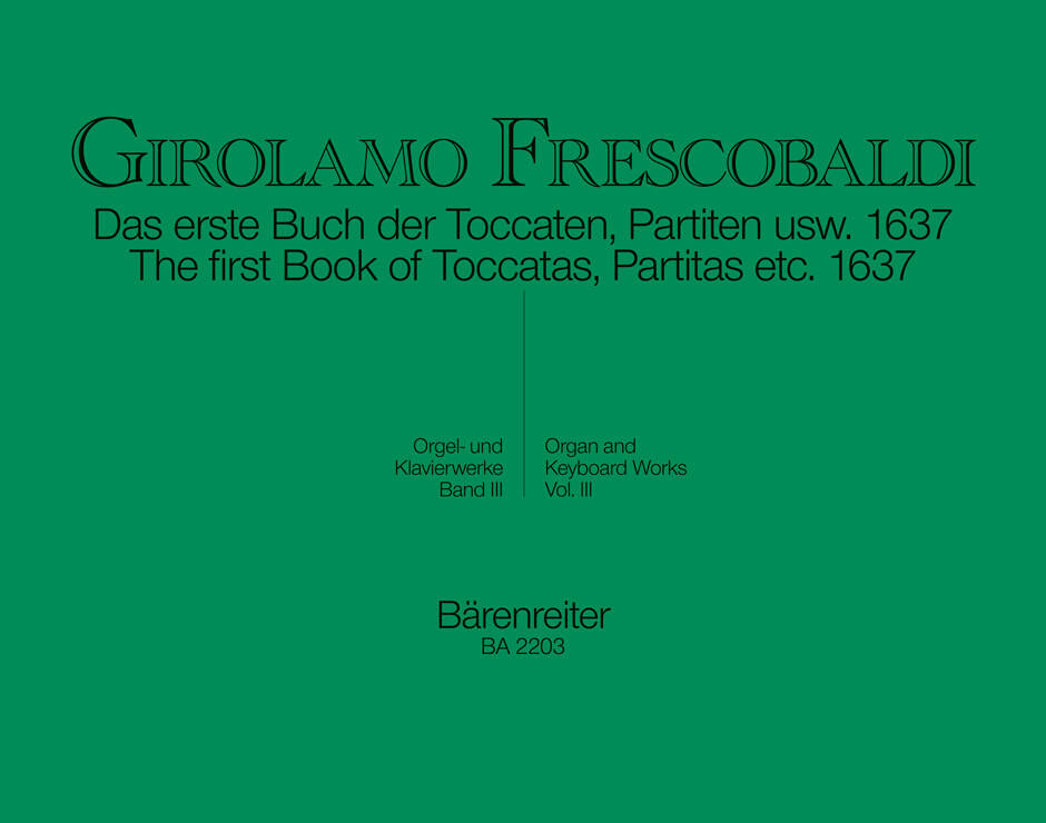 Das Erste Buch der Toccaten, Partiten Usw. 1637 - Frescobaldi - Performance Score, Anthology