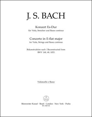 Concerto for Viola, Strings and Basso Continuo in E-flat Major - Bach - Cello/Double Bass Part, Urtext Edition