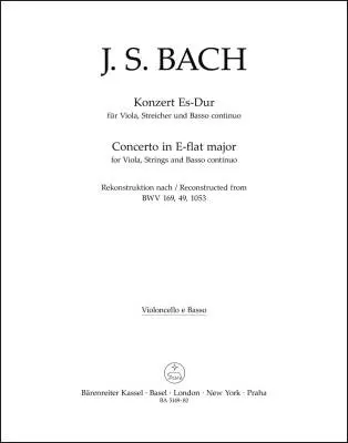 Concerto for Viola, Strings and Basso Continuo in E-flat Major - Bach - Cello/Double Bass Part, Urtext Edition