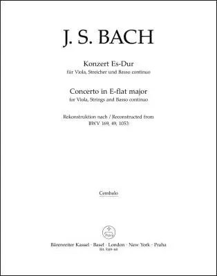 Concerto for Viola, Strings and Basso Continuo in E-flat Major - Bach - Harpsichord, Bass Continuo Part, Urtext Edition