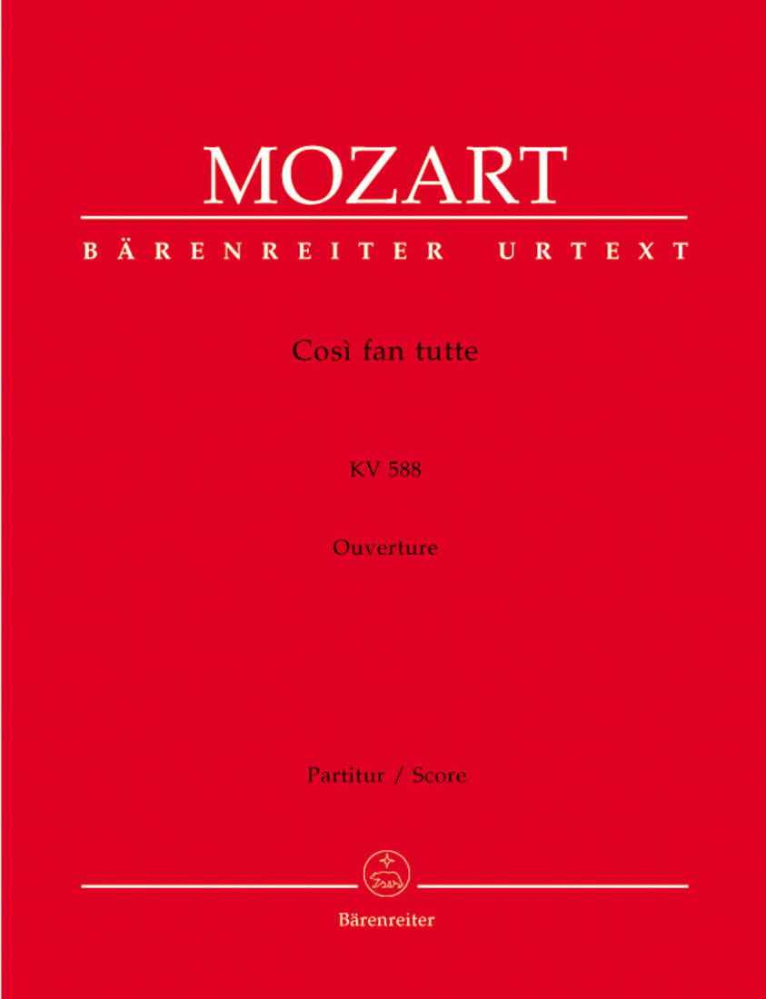 Cosi Fan Tutte KV 588 - Mozart - Score, Urtext Edition - Orchestra