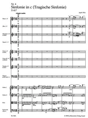 Symphony No. 4 in C Minor D 417 \'\'Tragic\'\' - Schubert - Score, Urtext Edition - Orchestra