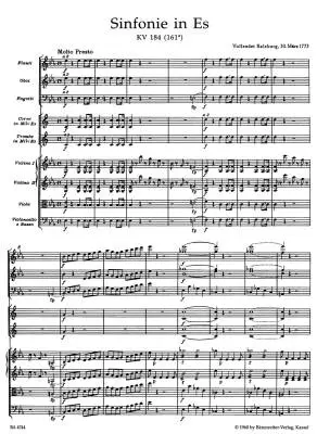 Symphony No. 26 in E-flat Major K. 184(166a) - Mozart - Score, Urtext Edition - Orchestra