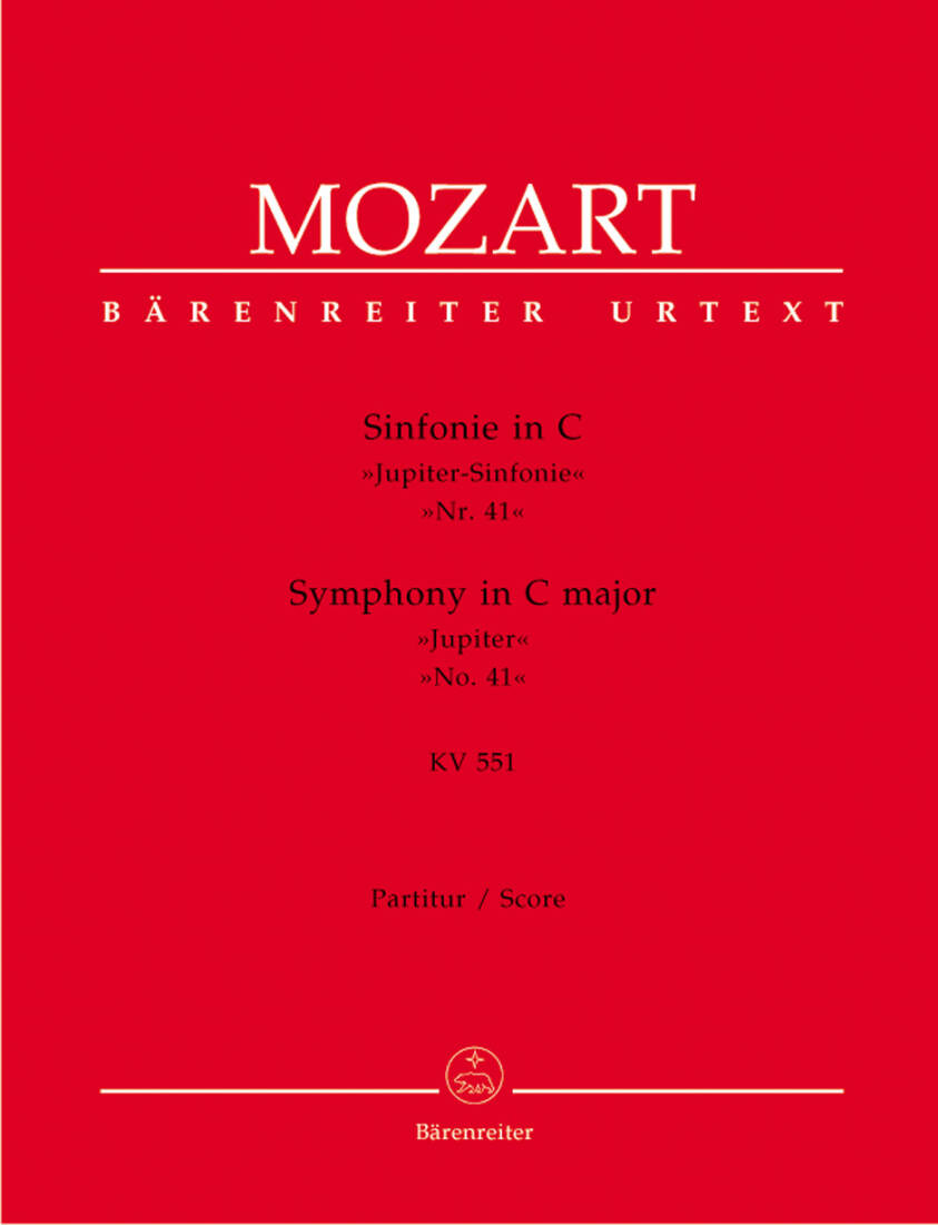 Symphony No. 41 in C Major K. 551 \'\'Jupiter Symphony\'\' - Mozart - Score, Urtext Edition - Orchestra