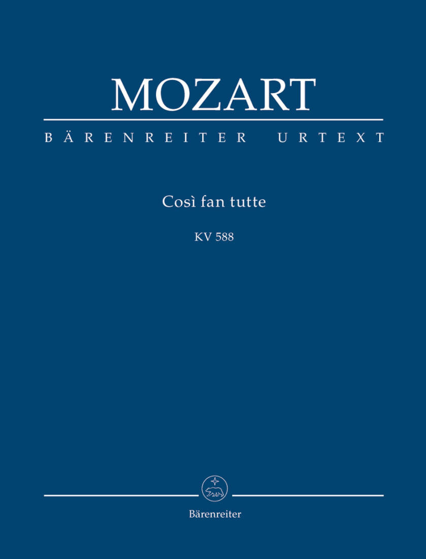 Cosi Fan Tutte Ossia la Scuola Degli Amanti KV 588 - Mozart - Study Score, Urtext Edition - Soloists, Mixed Choir, Orchestra
