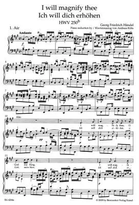 I Will Magnify Thee HWV 250b - Handel - Vocal Score, Urtext Edition