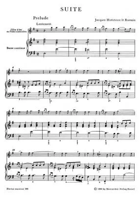 Suite fur Altblockflote oder Querflote (Oboe, Violine) und Basso Continuo E-moll Op. 5/2 - Hotteterre - Performance Score, Set of Parts