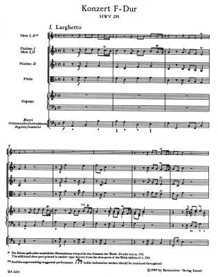 Concerto for Organ and Orchestra No. 13 in F Major HWV 295 \'\'the Cuckoo and the Nightingale\'\' - Handel - Score, Urtext Edition - Organ, Orchestra