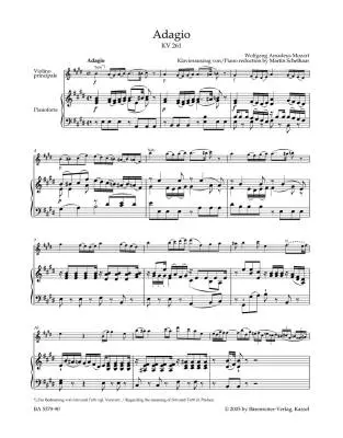 Single Movements for Violin and Orchestra K. 261, 269 (261a), 373 - Mozart - Piano Reduction, Part, Anthology, Urtext Edition - Violin, Orchestra