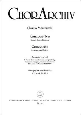 Baerenreiter Verlag - Canzonetten - Monteverdi - Choral Score, Anthology - Female Choir