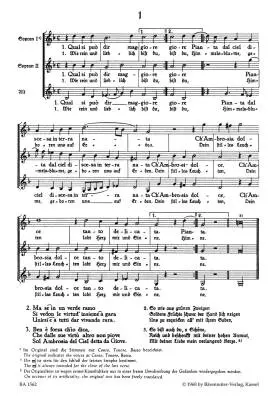 Canzonetten - Monteverdi - Choral Score, Anthology - Female Choir