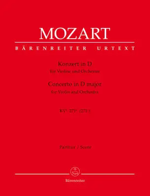 Baerenreiter Verlag - Concerto for Violin und Orchestra in D Major K2. 271a (271i) - Mozart - Score, Urtext Edition - Violin, Orchestra