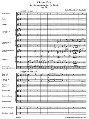 Ouverture for Winds in C Major Op. 24 - Mendelssohn Bartholdy - Score, Urtext Edition