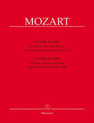 Grande Sonate for B-flat Clarinet and Piano - Mozart - Performance Score, Part - Clarinet, Piano