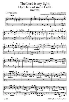 The Lord Is My Light HWV 255 - Handel - Vocal Score, Urtext Edition