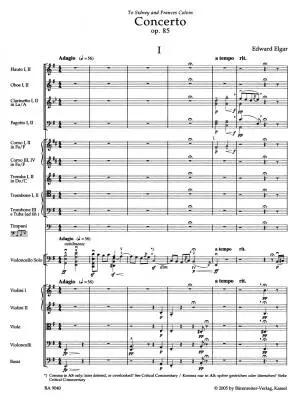 Concerto for Violoncello and Orchestra in E Minor Op. 85 - Elgar - Score, Urtext Edition - Violoncello, Orchestra