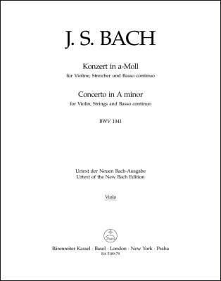 Concerto for Violin, Strings and Basso Continuo in a Minor BWV 1041 - Bach - Viola Part, Urtext Edition