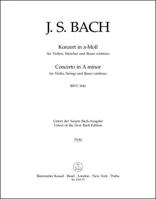 Concerto for Violin, Strings and Basso Continuo in a Minor BWV 1041 - Bach - Viola Part, Urtext Edition