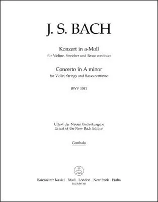 Concerto for Violin, Strings and Basso Continuo in a Minor BWV 1041 - Bach - Basso Continuo/Harpsichord Part, Urtext Edition