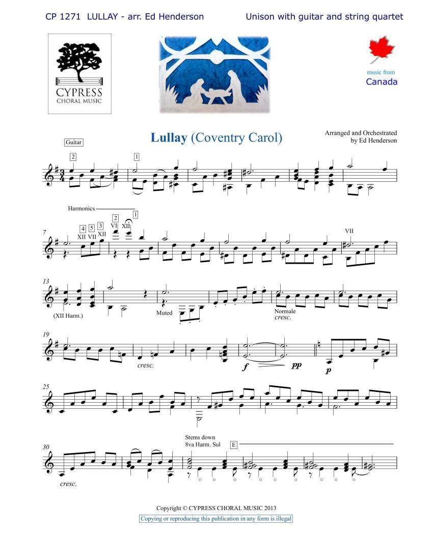 Lullay (Coventry Carol) - Henderson - Unison
