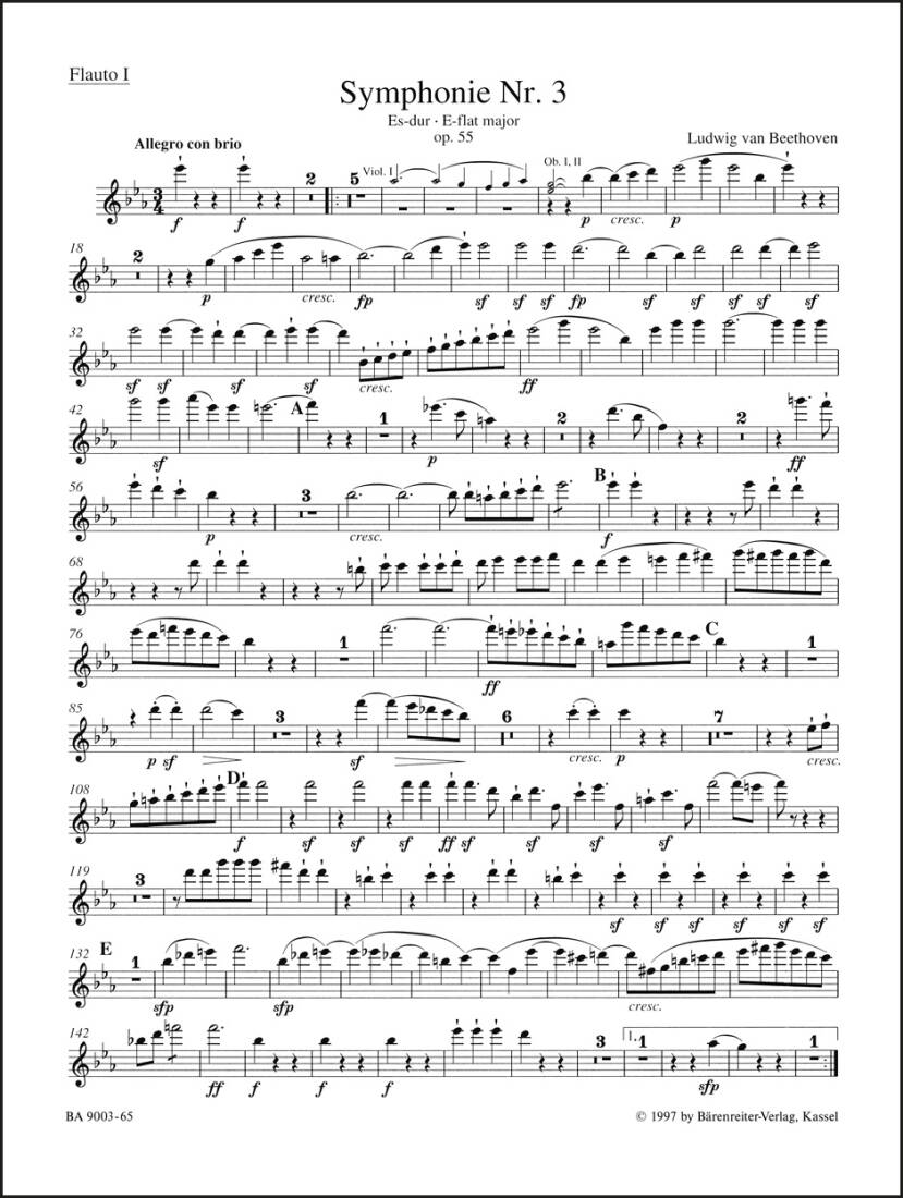 Symphony No. 3 in E-flat Major Op. 55 \'\'Eroica\'\' - Beethoven - Wind Set, Urtext Edition