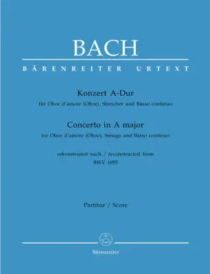 Baerenreiter Verlag - Concerto for Oboe dAmore (Oboe), Strings and Basso Continuo in A Major - Bach - Score, Urtext Edition