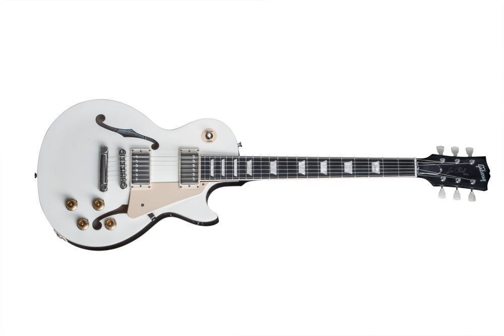 white gibson hollow body