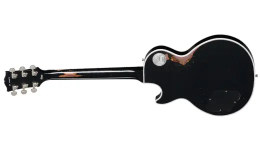 Heavy Aged Les Paul Custom Electric Guitar with Hardshell Case - Ebony
