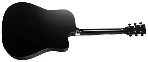 DC-10E Modern Black Acoustic/Electric Guitar with Softshell Case - Left Handed
